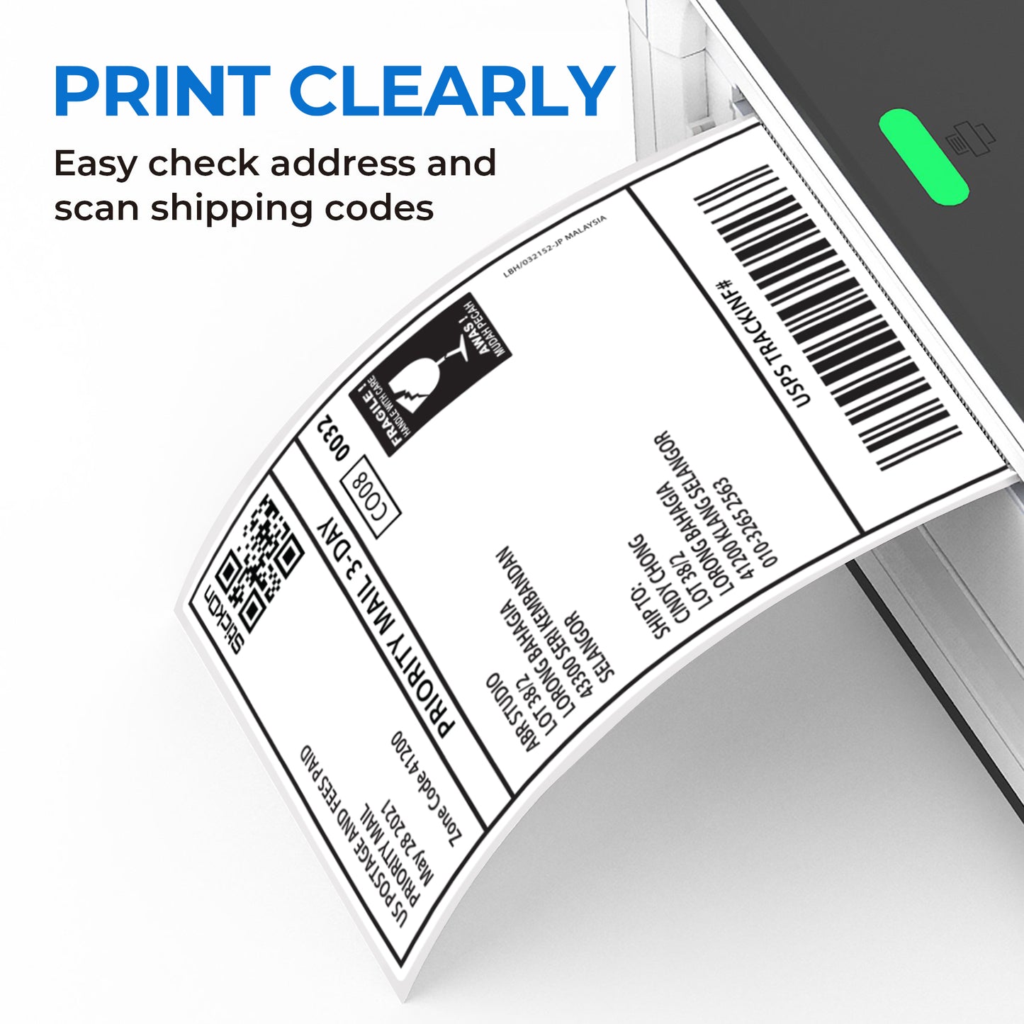 A6 Direct Thermal FSC Roll Waybill Shipping Labels