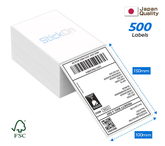 A6 Direct Thermal FSC Stack Waybill Shipping Labels