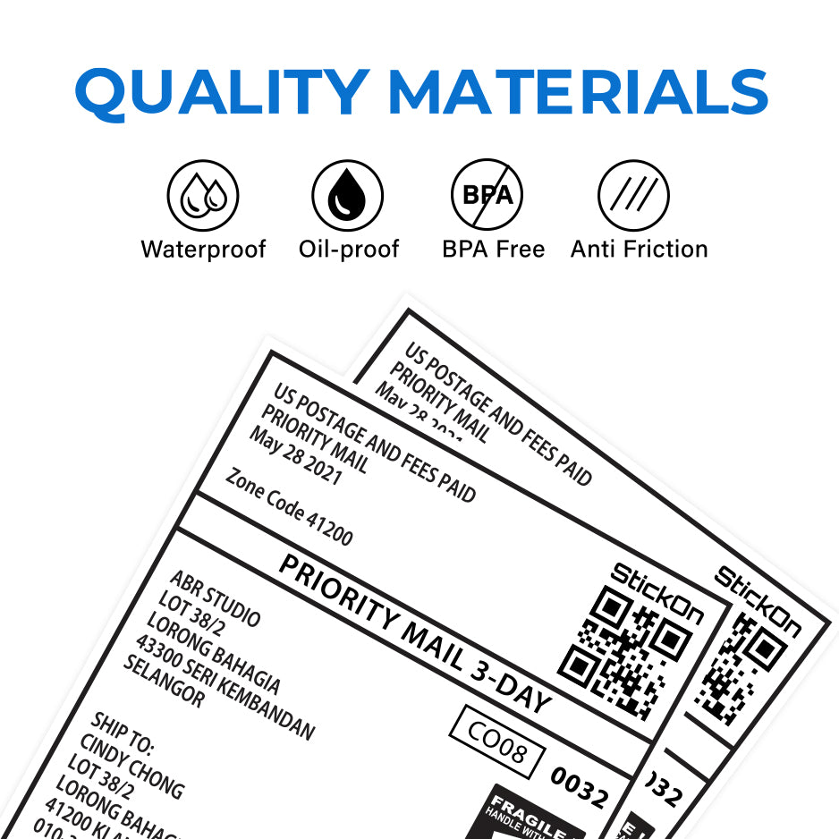 A6 Direct Thermal FSC Stack Waybill Shipping Labels