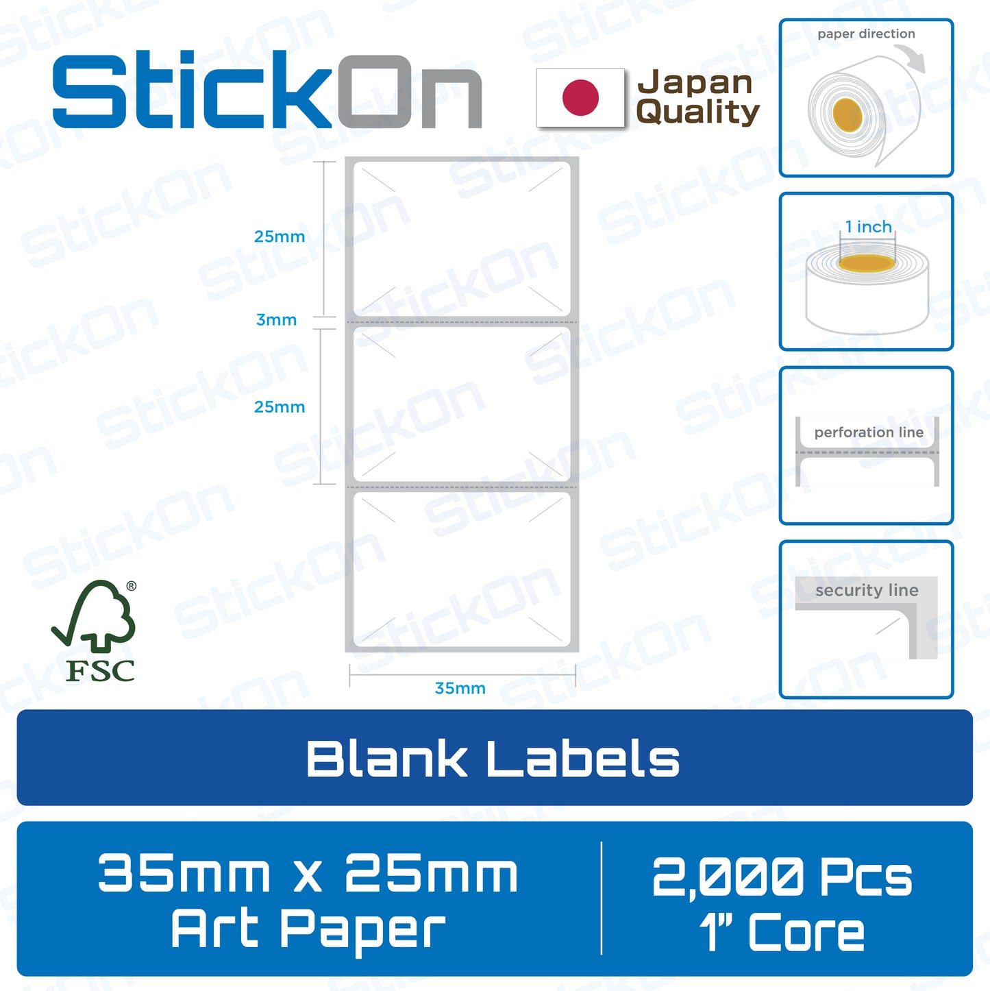 Barcode Label 35x25mm Art Paper FSC [10 Rolls]