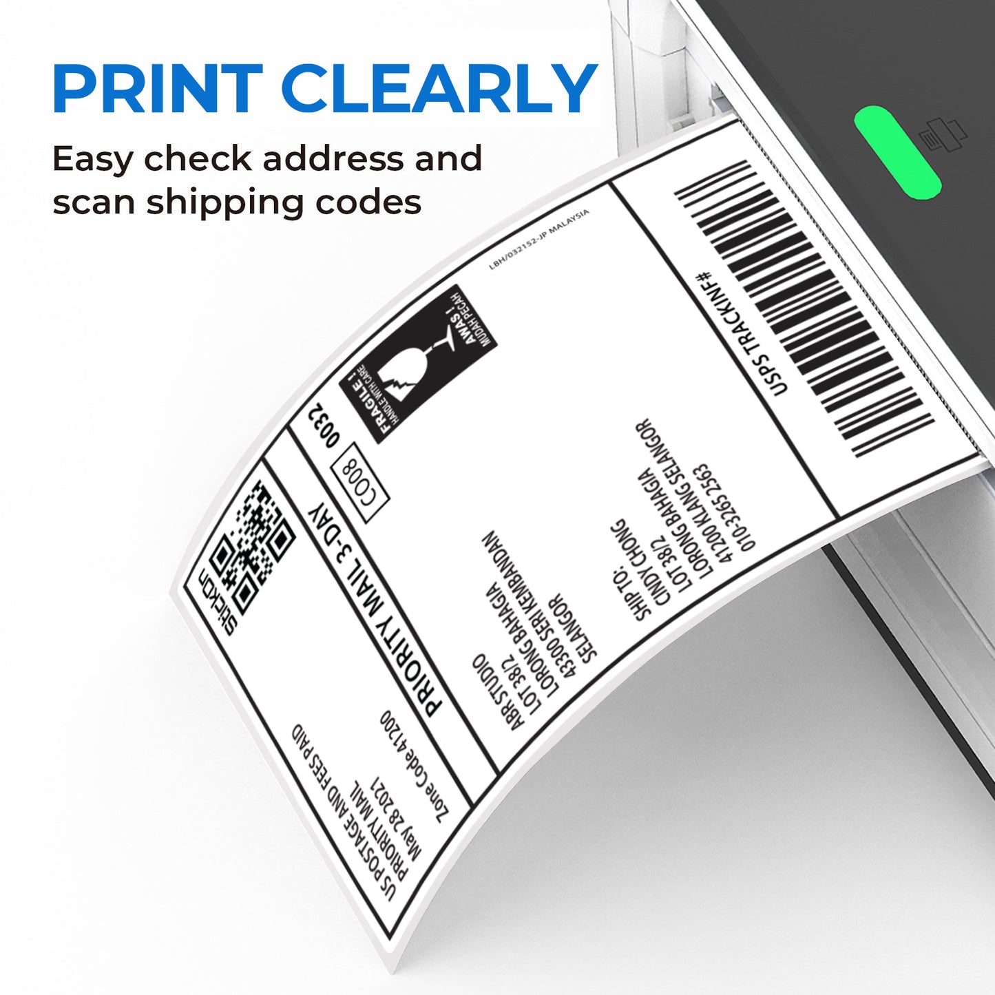 A6 Direct Thermal FSC Stack Waybill Shipping Labels