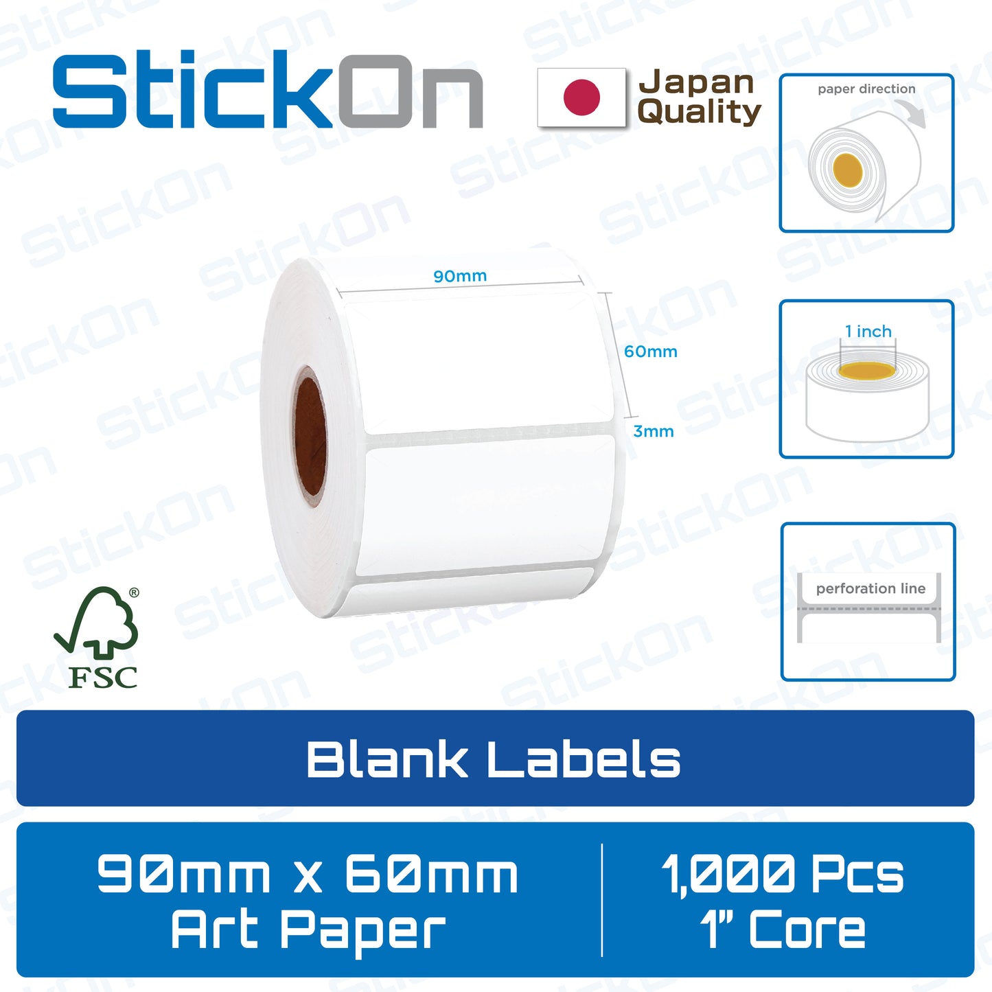 Barcode Label 90x60mm Art Paper FSC [20 Rolls]