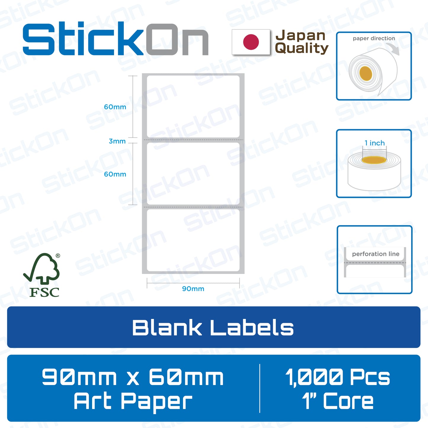 Barcode Label 90x60mm Art Paper FSC [20 Rolls]