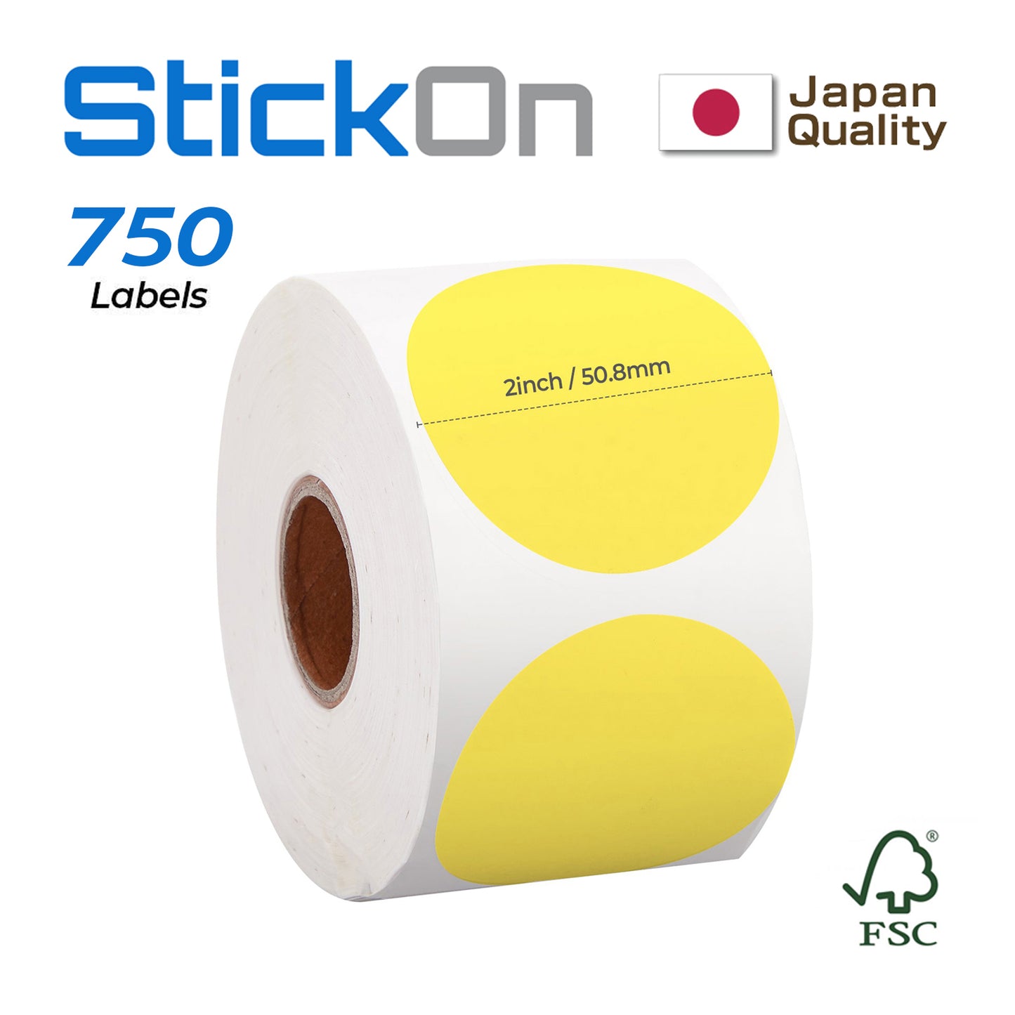 2" Diameter Thermal Sticker Labels