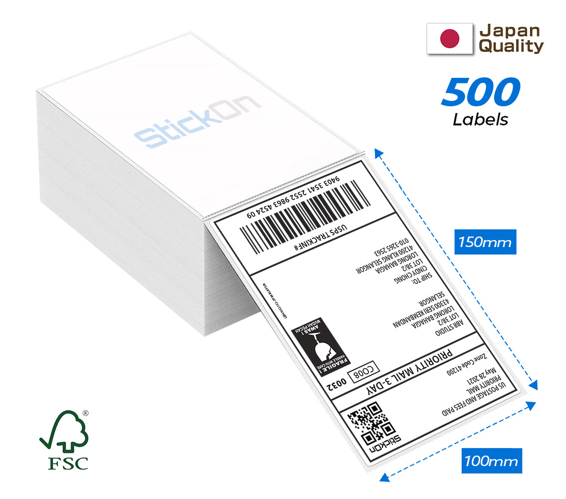A6 Direct Thermal FSC Stack Waybill Shipping Labels – STICKON SDN. BHD.