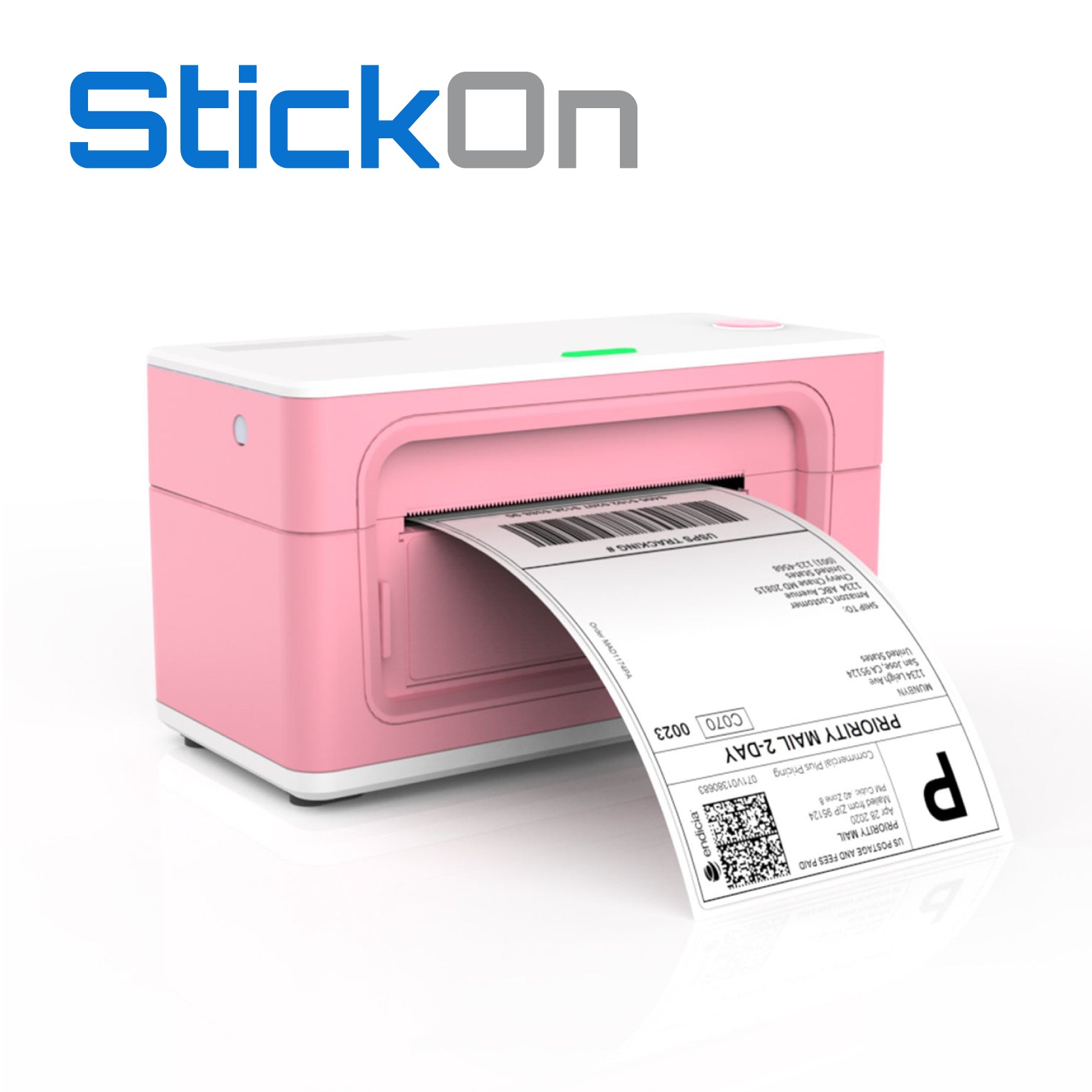  MUNBYN Pink Shipping Label Printer, [Upgraded 2.0